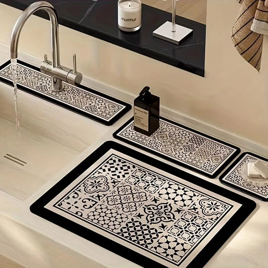 Diatom Mud Sink Drain Mat | Anti-Splash Kitchen & Bath