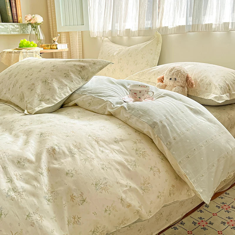 100% Cotton Floral Duvet Cover Set | Luxury 3-Piece Bedding