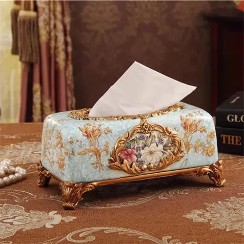 European Retro Luxury Resin Tissue Box