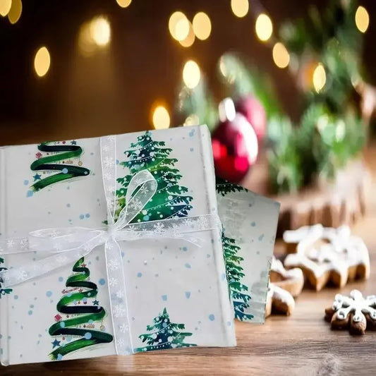 10pcs Christmas Tree Patterns Gift Wrapping Paper
