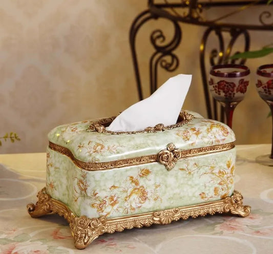 European Retro Luxury Resin Tissue Box