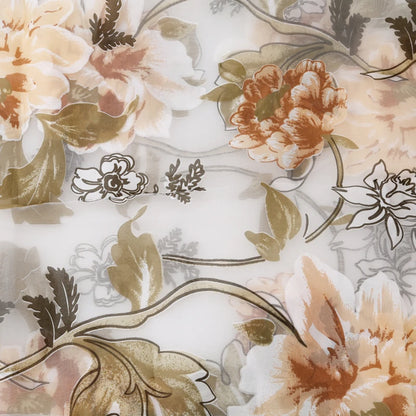 Peony Floral Tulle Sheer Curtains | Light-Filtering Panels for Any Room