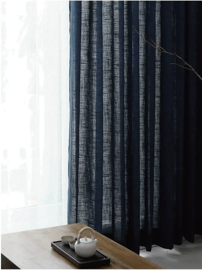 Modern Linen Sheer Curtains | Semi-Sheer Voile Panels for Living Room & Bedroom