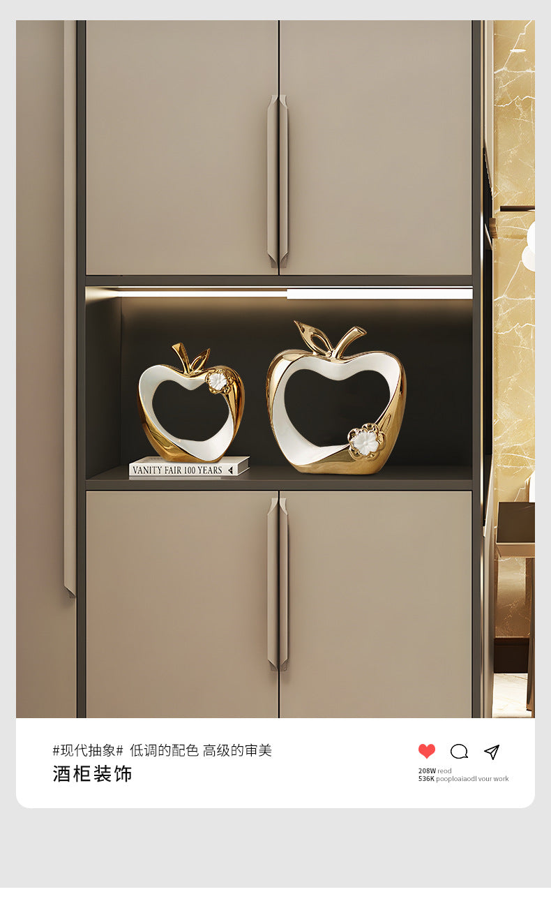 Luxury Ceramic Apple Decor Set | Modern Home Accent