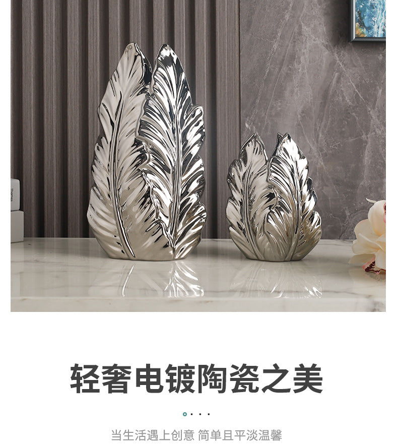 Nordic Gold-Painted Ceramic Vase | Luxury Home Decor
