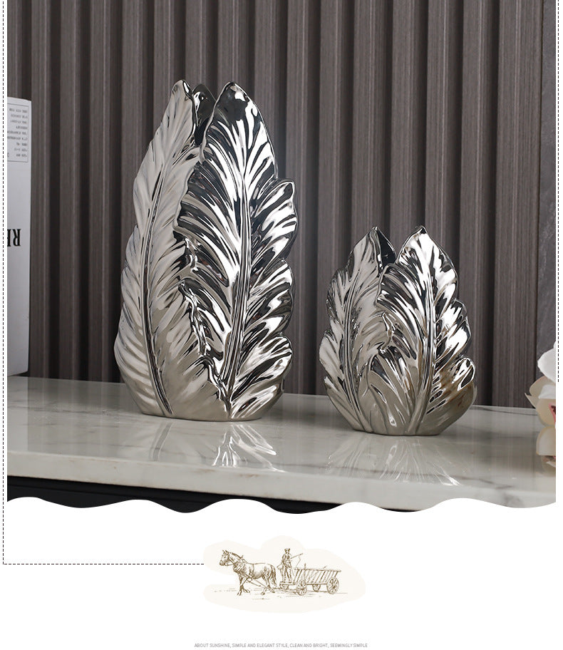 Nordic Gold-Painted Ceramic Vase | Luxury Home Decor