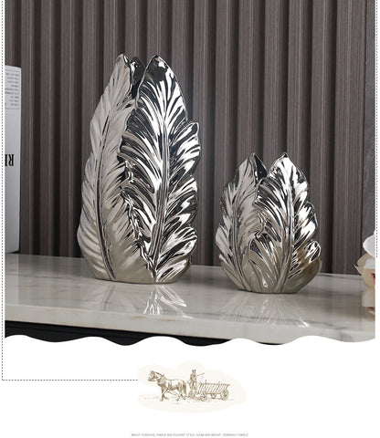 Nordic Gold-Painted Ceramic Vase | Luxury Home Decor