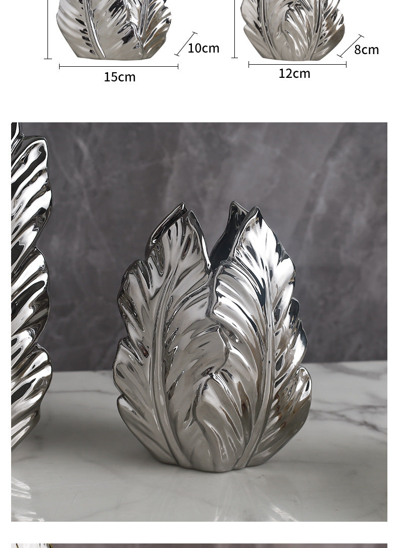 Nordic Gold-Painted Ceramic Vase | Luxury Home Decor