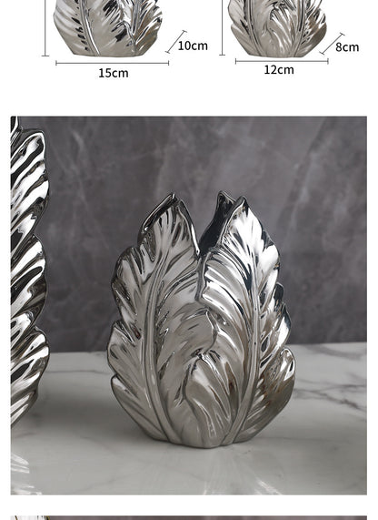 Nordic Gold-Painted Ceramic Vase | Luxury Home Decor