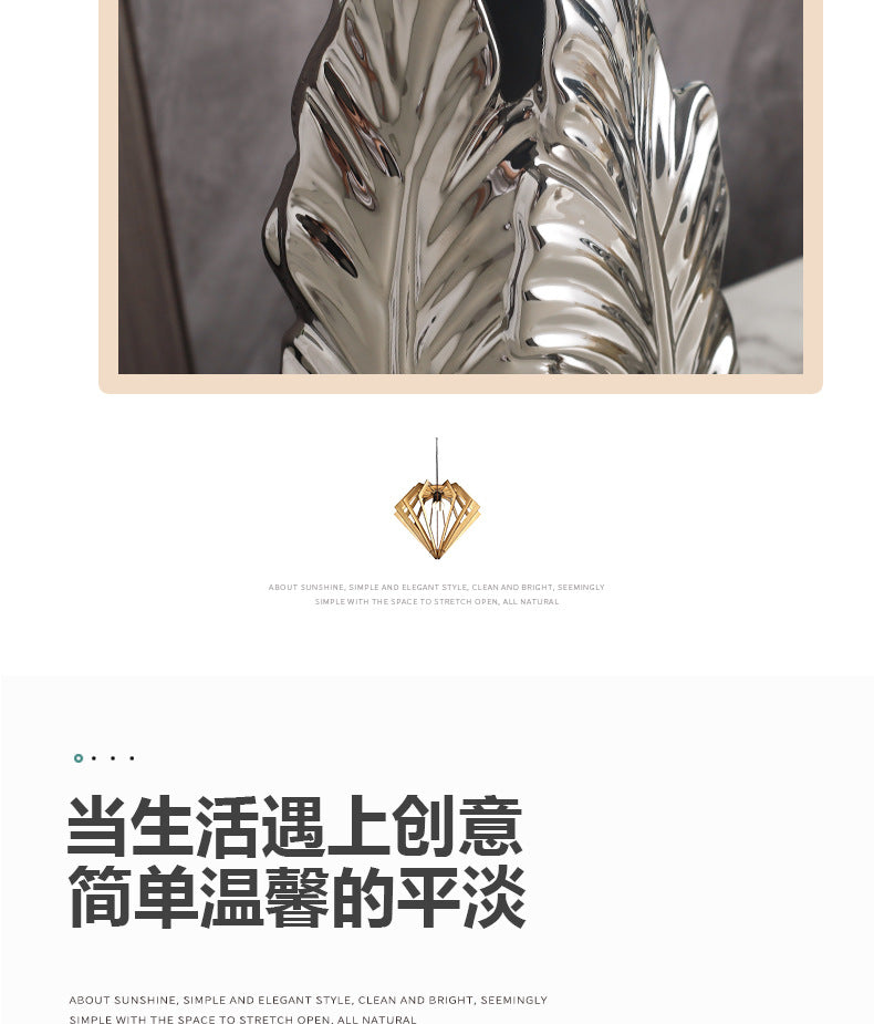 Nordic Gold-Painted Ceramic Vase | Luxury Home Decor
