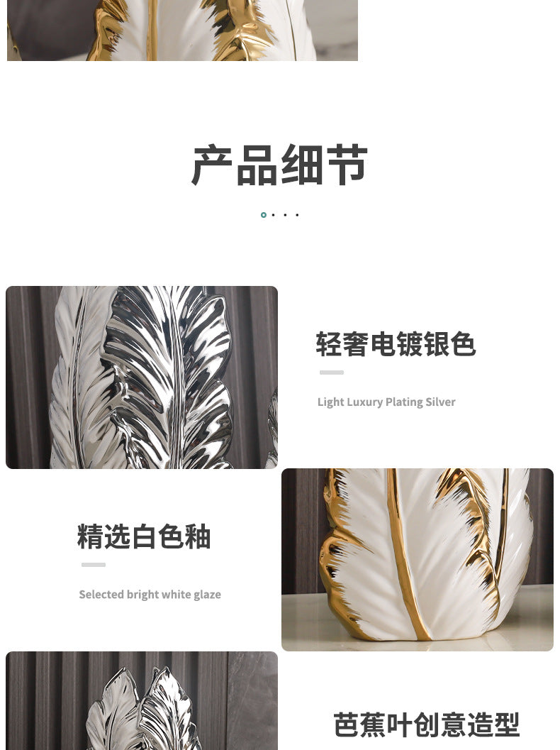 Nordic Gold-Painted Ceramic Vase | Luxury Home Decor