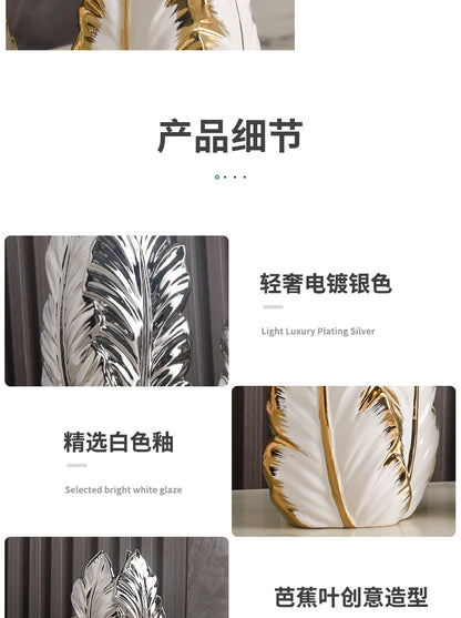 Nordic Gold-Painted Ceramic Vase | Luxury Home Decor