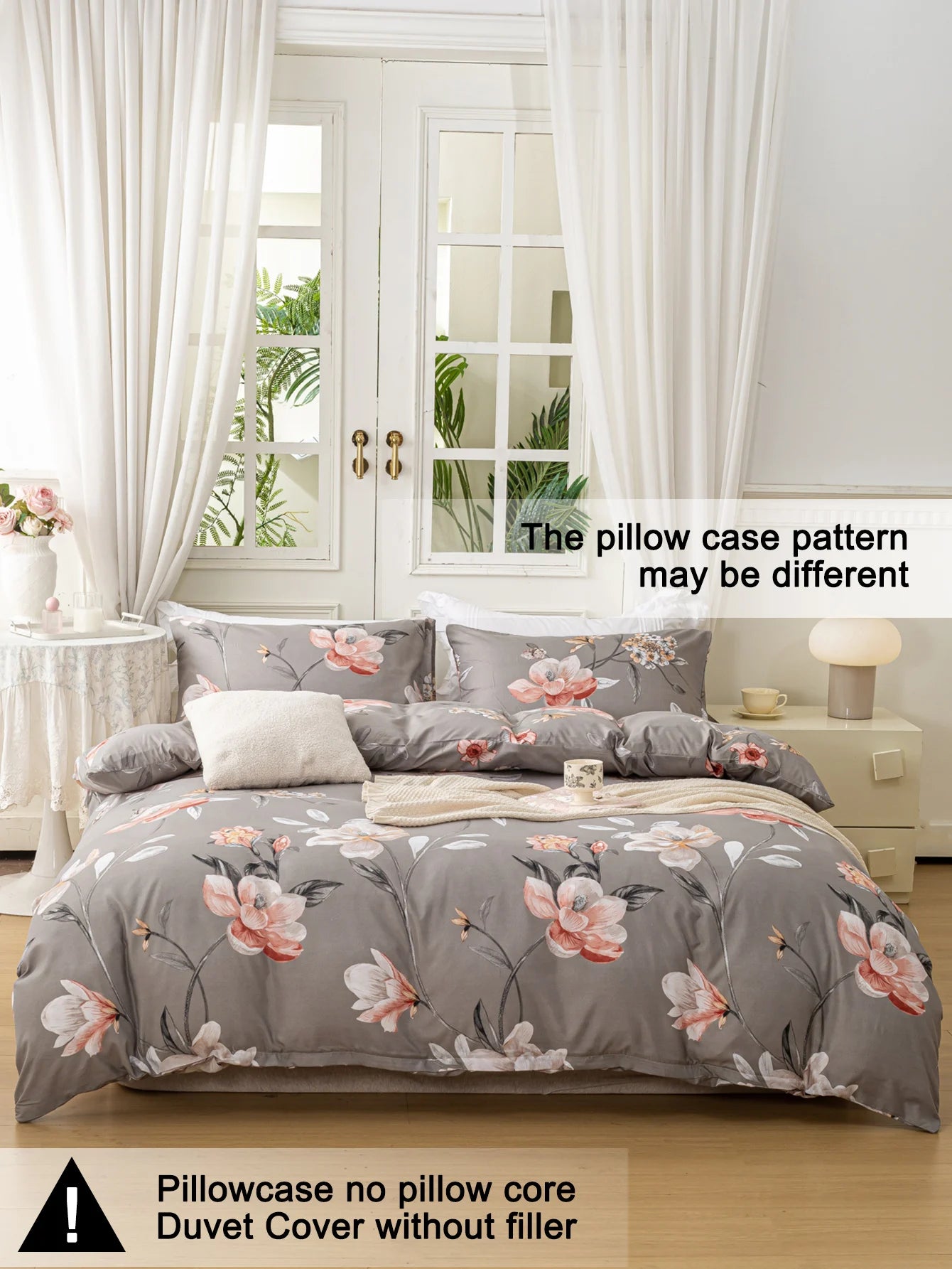 Leaf Floral Duvet Cover Set | 3-Piece Bedding Set