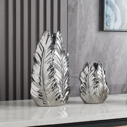 Nordic Gold-Painted Ceramic Vase | Luxury Home Decor