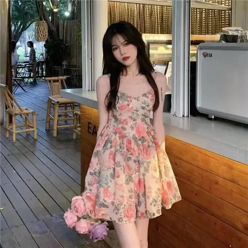 High-waisted Slimming Floral Tank Dress