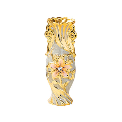 30cm Gold-Plated Ceramic Vase | European Luxury Decor