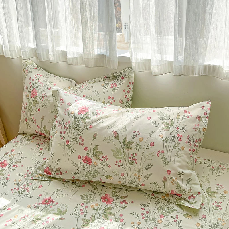 100% Cotton Floral Duvet Cover Set | Luxury 3-Piece Bedding
