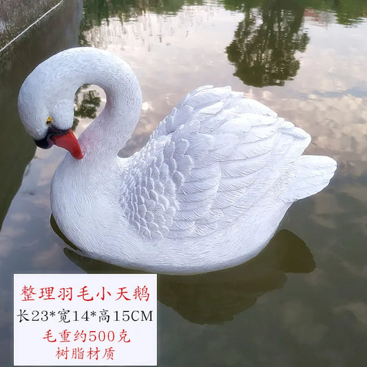 Lifelike Resin Swan Sculpture | Garden & Home Decorative Figurine