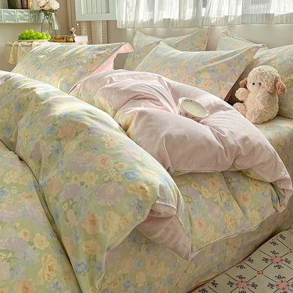 100% Cotton Floral Duvet Cover Set | Luxury 3-Piece Bedding