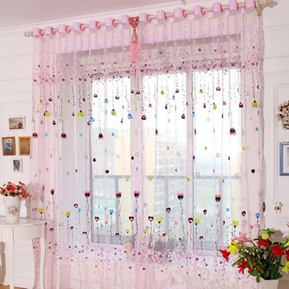 Peony Floral Tulle Sheer Curtains | Light-Filtering Panels for Any Room