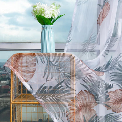 Peony Floral Tulle Sheer Curtains | Light-Filtering Panels for Any Room