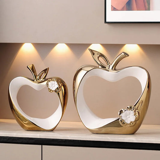 Luxury Ceramic Apple Decor Set | Modern Home Accent