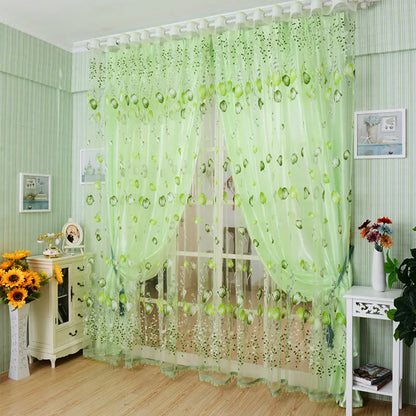 Peony Floral Tulle Sheer Curtains | Light-Filtering Panels for Any Room