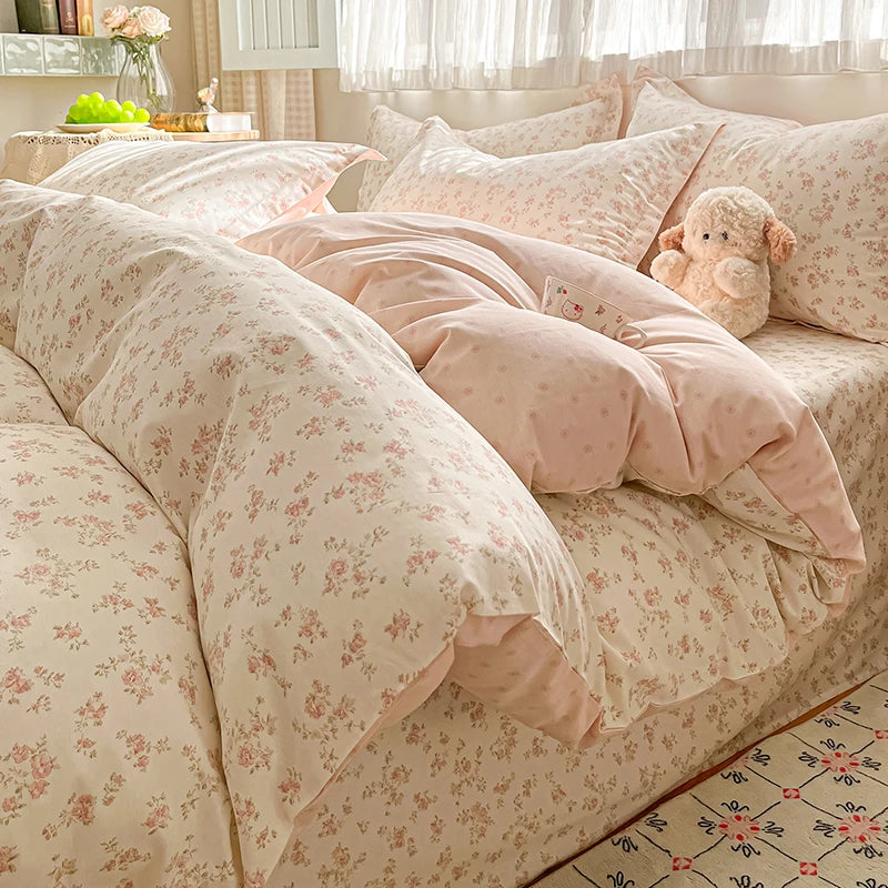 100% Cotton Floral Duvet Cover Set | Luxury 3-Piece Bedding