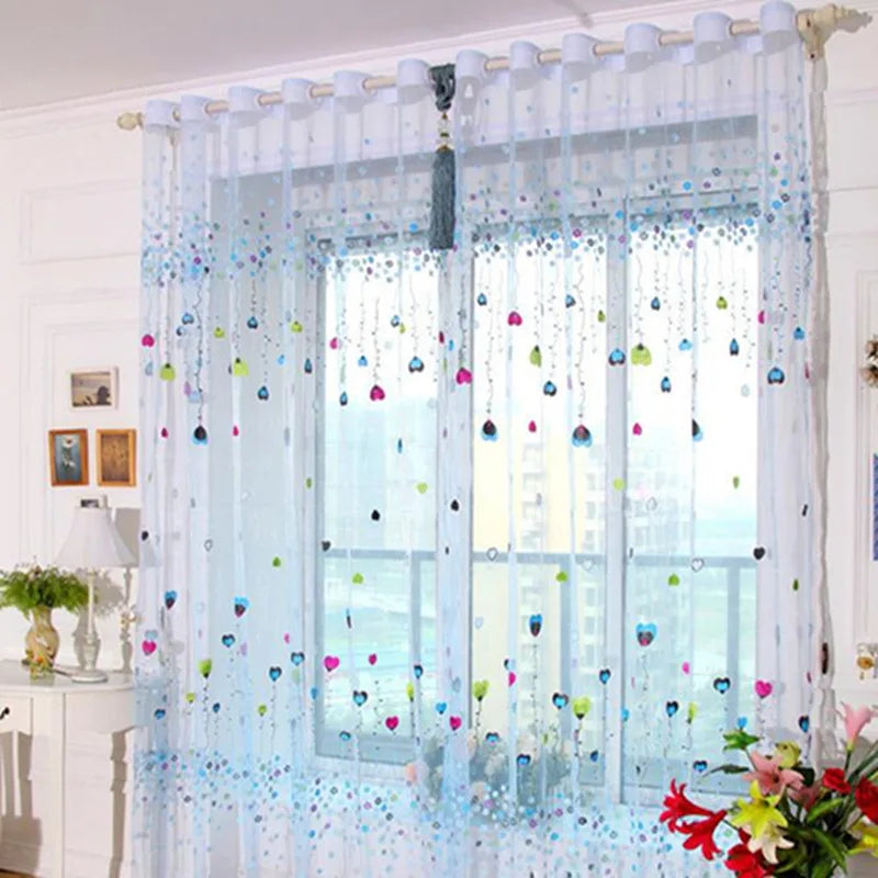 Peony Floral Tulle Sheer Curtains | Light-Filtering Panels for Any Room