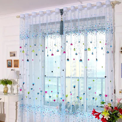 Peony Floral Tulle Sheer Curtains | Light-Filtering Panels for Any Room
