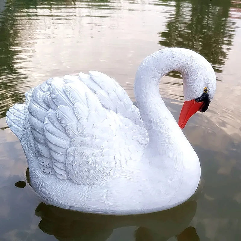 Lifelike Resin Swan Sculpture | Garden & Home Decorative Figurine