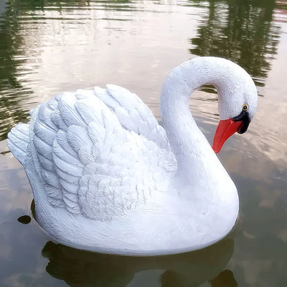 Lifelike Resin Swan Sculpture | Garden & Home Decorative Figurine