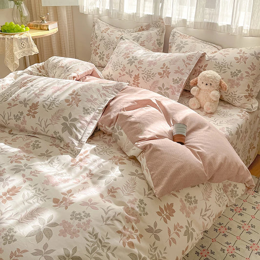 100% Cotton Floral Duvet Cover Set | Luxury 3-Piece Bedding