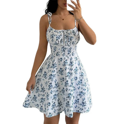 Floral Spaghetti Strap Mini Sundress | A-Line Beach Dress for Women