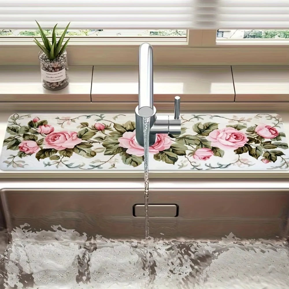 Diatom Mud Sink Drain Mat | Anti-Splash Kitchen & Bath