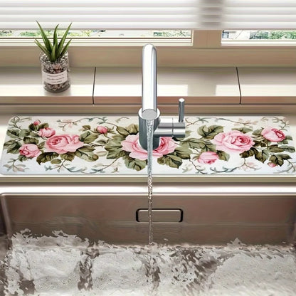Diatom Mud Sink Drain Mat | Anti-Splash Kitchen & Bath