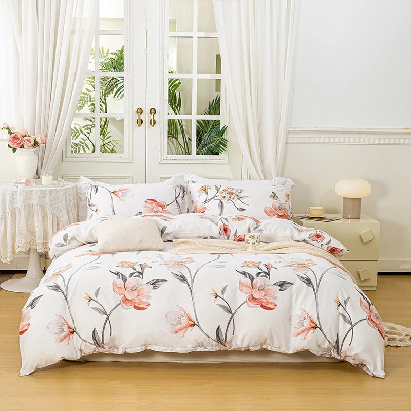 Leaf Floral Duvet Cover Set | 3-Piece Bedding Set