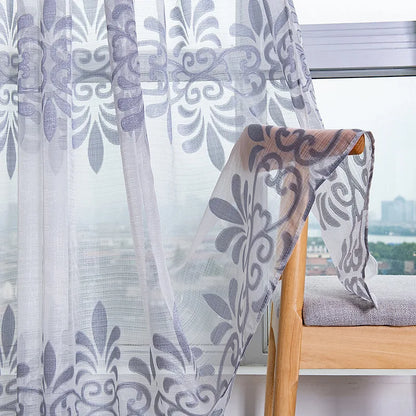 Peony Floral Tulle Sheer Curtains | Light-Filtering Panels for Any Room