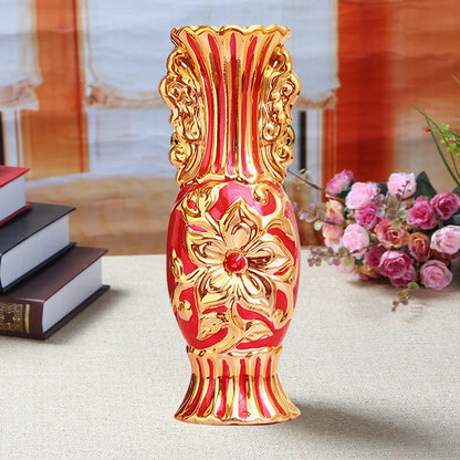 30cm Gold-Plated Ceramic Vase | European Luxury Decor