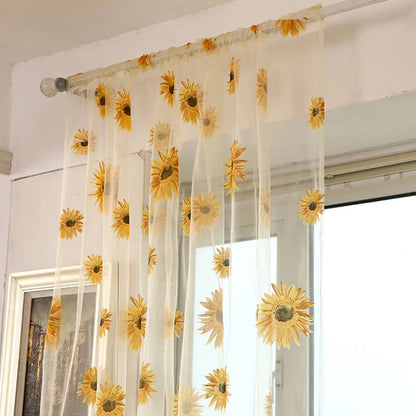 Peony Floral Tulle Sheer Curtains | Light-Filtering Panels for Any Room
