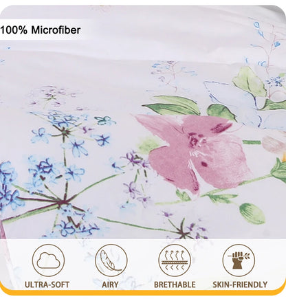 Flower Pattern Duvet Cover Set | 3-Piece Soft Bedding