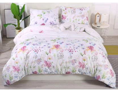 Flower Pattern Duvet Cover Set | 3-Piece Soft Bedding