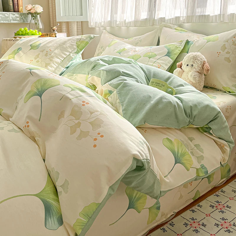 100% Cotton Floral Duvet Cover Set | Luxury 3-Piece Bedding
