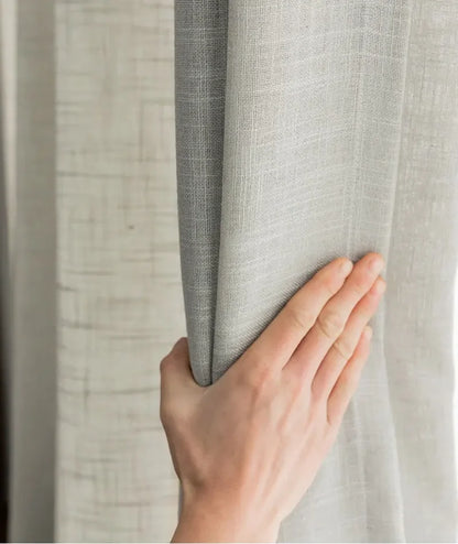 Modern Linen Sheer Curtains | Semi-Sheer Voile Panels for Living Room & Bedroom