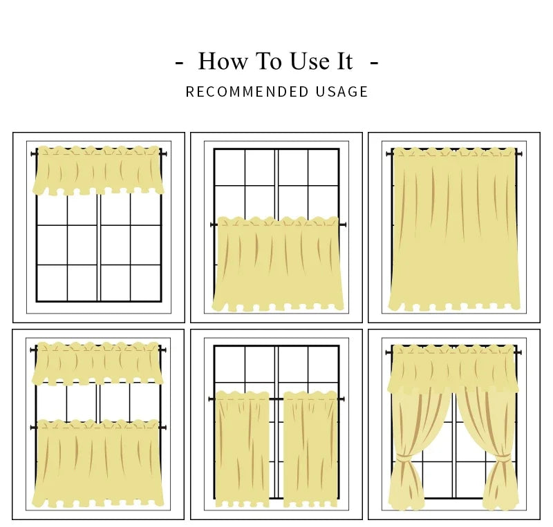 Boho Linen Lace Tassel Curtains | Rod Pocket Sheer Panels for Living Room, Bedroom & Kitchen