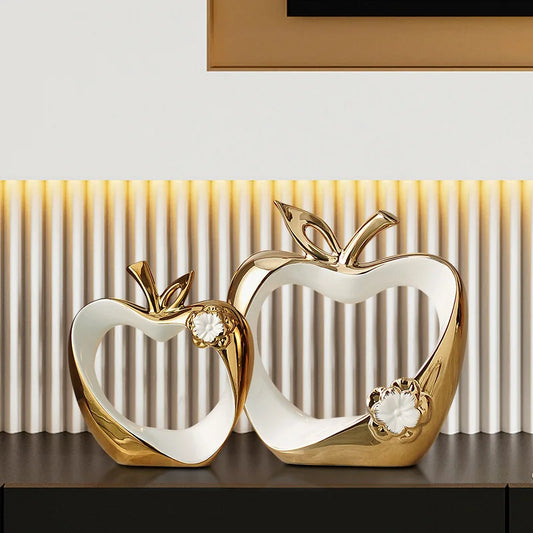 Luxury Ceramic Apple Decor Set | Modern Home Accent