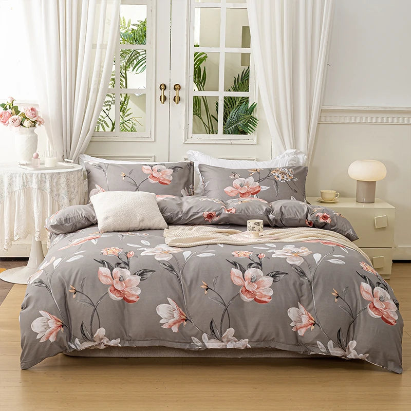 Leaf Floral Duvet Cover Set | 3-Piece Bedding Set