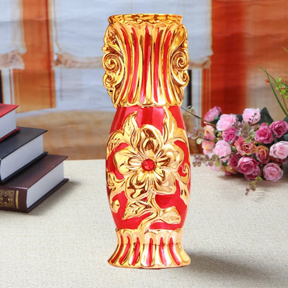 30cm Gold-Plated Ceramic Vase | European Luxury Decor