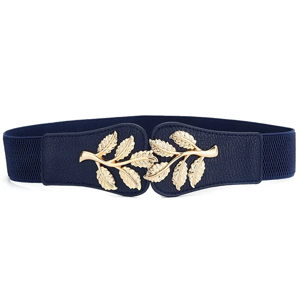 Gold Leaf Elastic Waist Closure With Double Hook Buckle