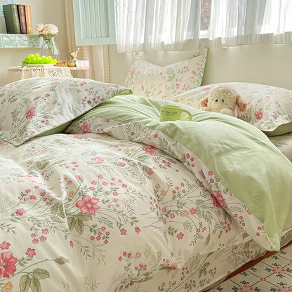100% Cotton Floral Duvet Cover Set | Luxury 3-Piece Bedding